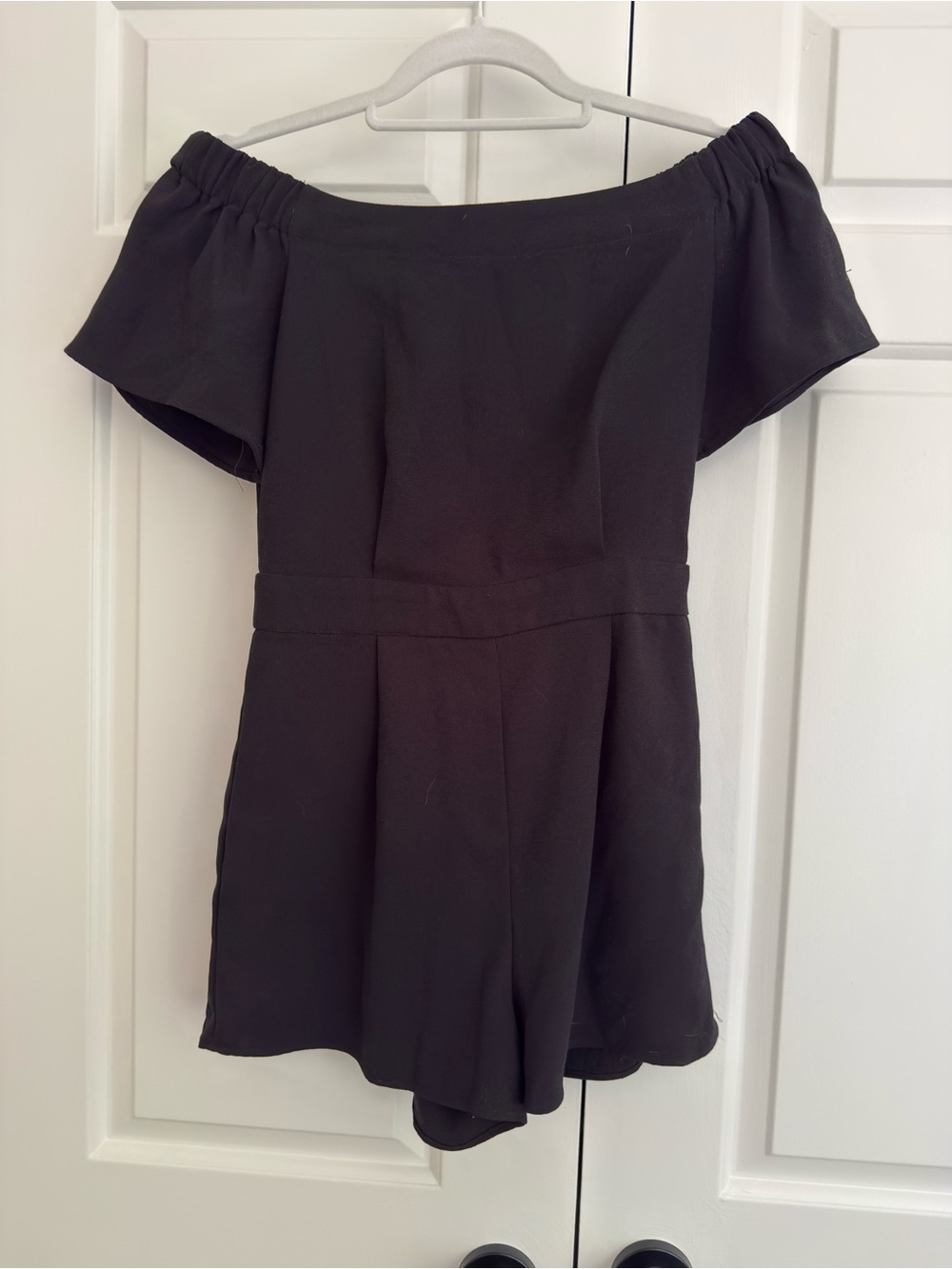 Showpo Black Off-Shoulder Romper Shorts